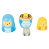 Kleine Fußhölzernmatryoshka -Puppen -Owls -Familie
