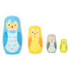 Kleine Fußhölzernmatryoshka -Puppen -Owls -Familie