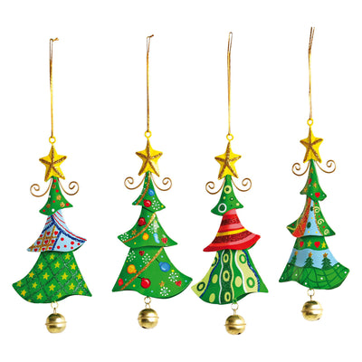Kleine Fußmetall -Weihnachtsbügel Weihnachtsbaum, 4st.
