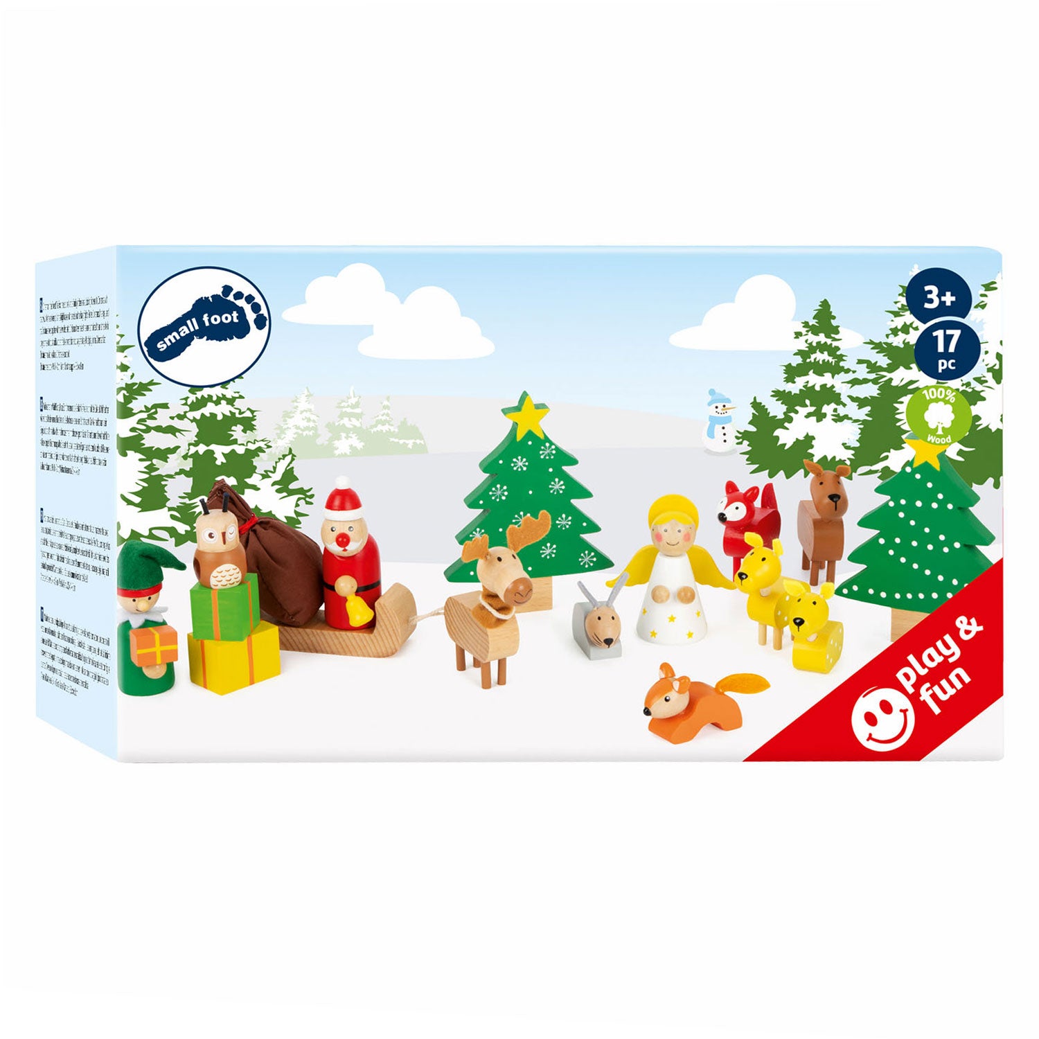 Kleine Fußholztiere Weihnachten im Waldspiel, 17dlg.
