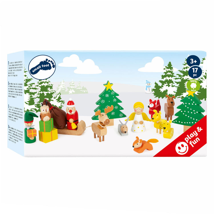 Kleine Fußholztiere Weihnachten im Waldspiel, 17dlg.