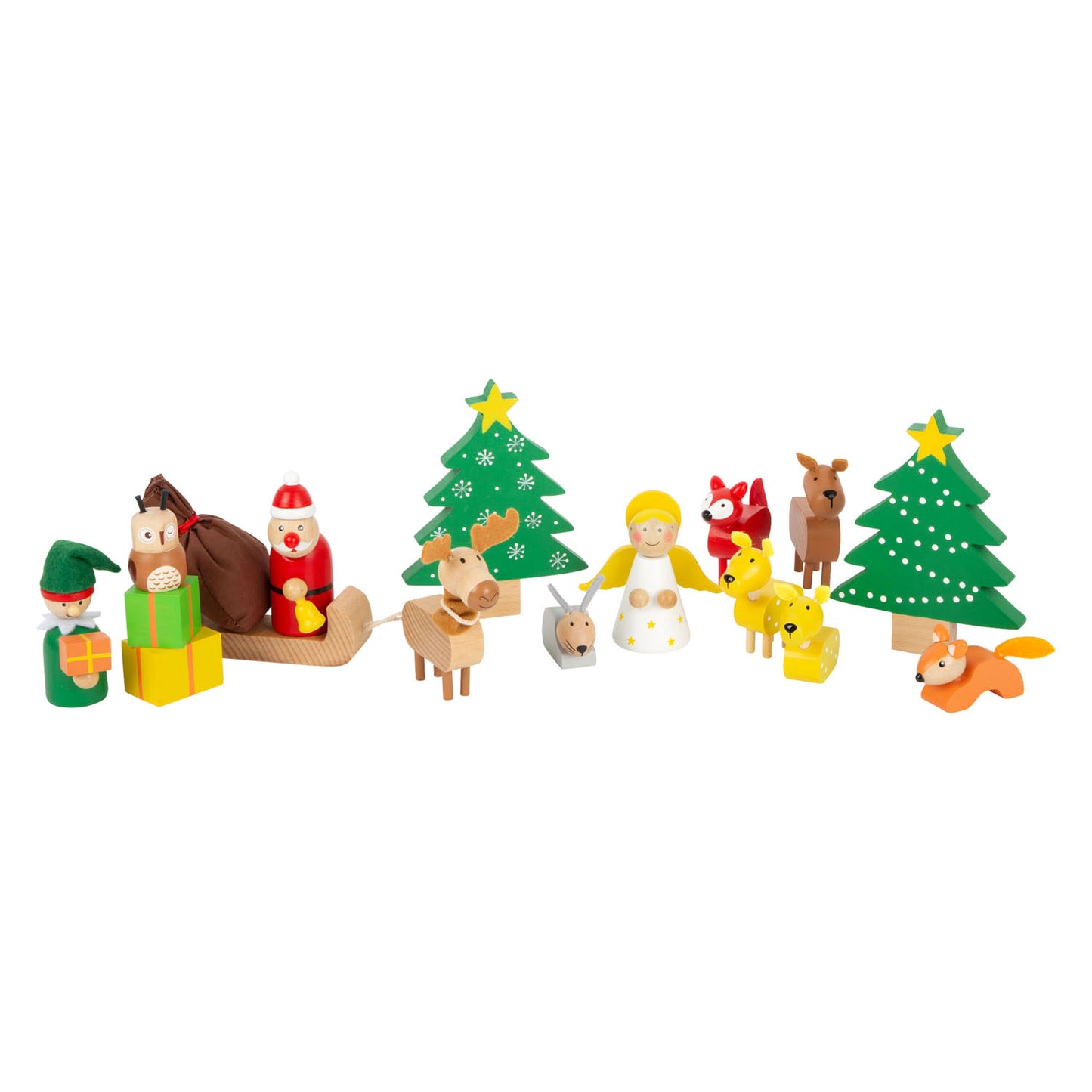 Kleine Fußholztiere Weihnachten im Waldspiel, 17dlg.