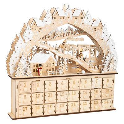 Kleiner Fuß - Holz Adventskalender Ski