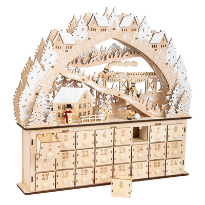 Kleiner Fuß - Holz Adventskalender Ski