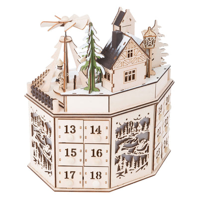 Kleiner Fuß - hölzerne Adventskalender Weihnachtslandschaft