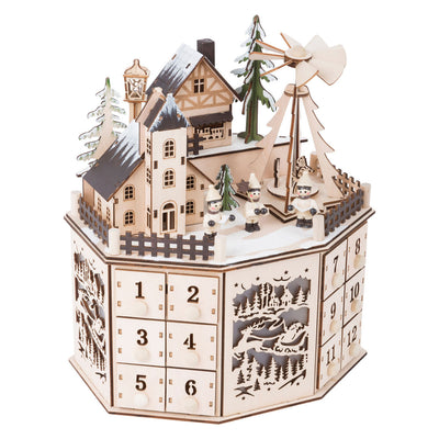 Kleiner Fuß - hölzerne Adventskalender Weihnachtslandschaft