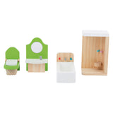 Kleiner Fuß Holz Dollhouse Möbel Badezimmer, 4dlg. - afbeelding 3