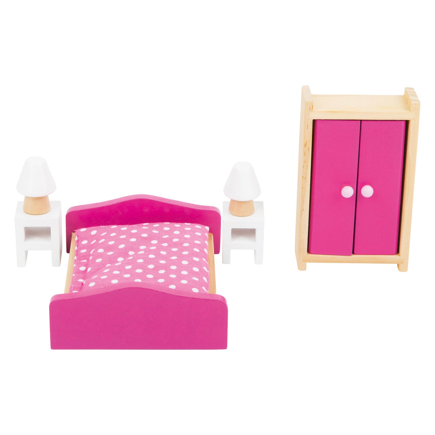 Kleiner Fuß Holz Puppenhaus Möbel Schlafzimmer, 6dlg.