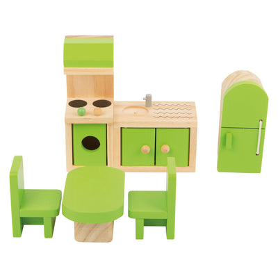 Kleine Fußhölzer Dollhouse Möbel Küche, 5dlg.