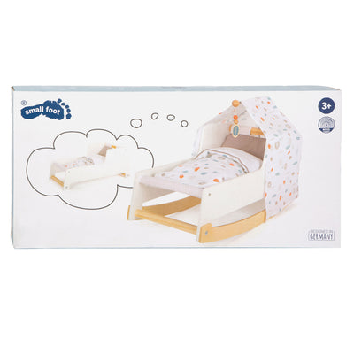 Kleiner Fuß hölzerner Schwung Puppenbett kleine Knopf