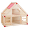 Kleines Fußholzpuppenhaus mit Möbeln, 23dlg.