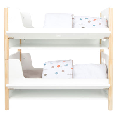 Kleine Fuß Holzpuppe Hochbett Little Knopf mit Bettwäsche, 6dlg.
