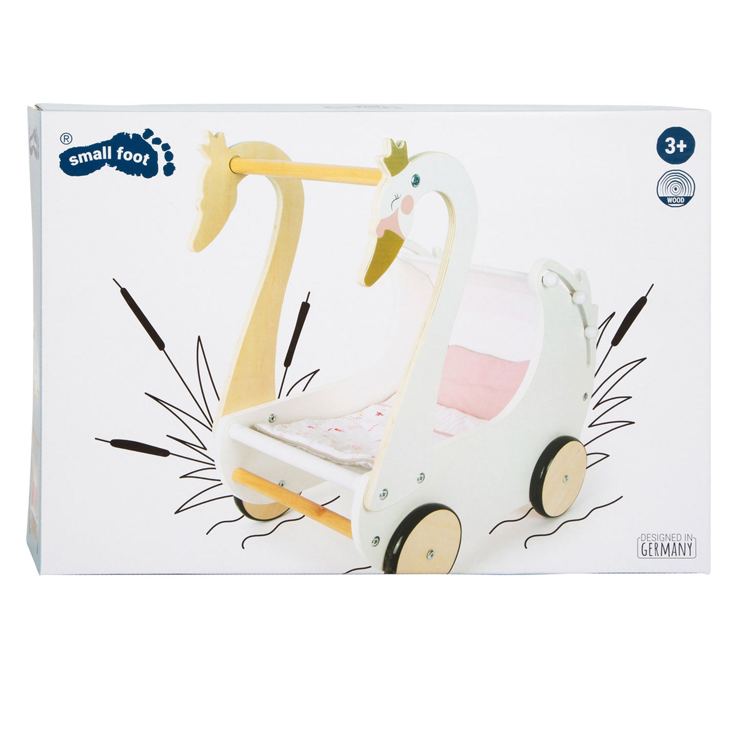 Kleine Fußholzpuppe eigentlich Schwan