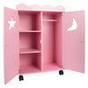 Kleiner Fuß Holzpuppengarderobe rosa