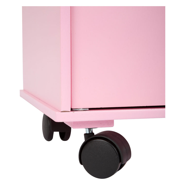 Kleiner Fuß Holzpuppengarderobe rosa