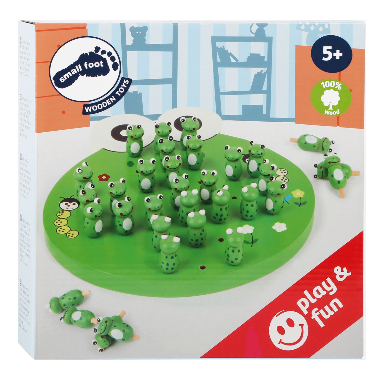 Kleiner Fuß Holz Solitaire Frosch