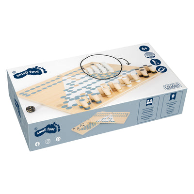 Kleine Fußbarrikade und Halma Holzbrettspiel 2in1
