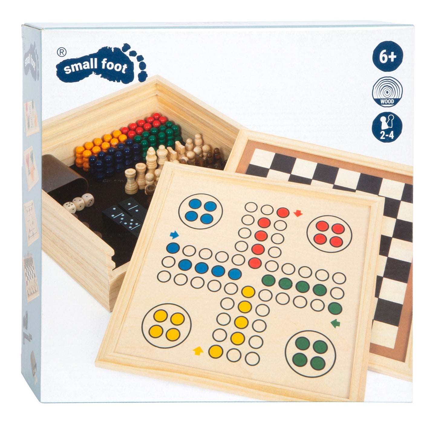 Kleine Fußholzspiele 7 Klassiker in Aufbewahrungsbox