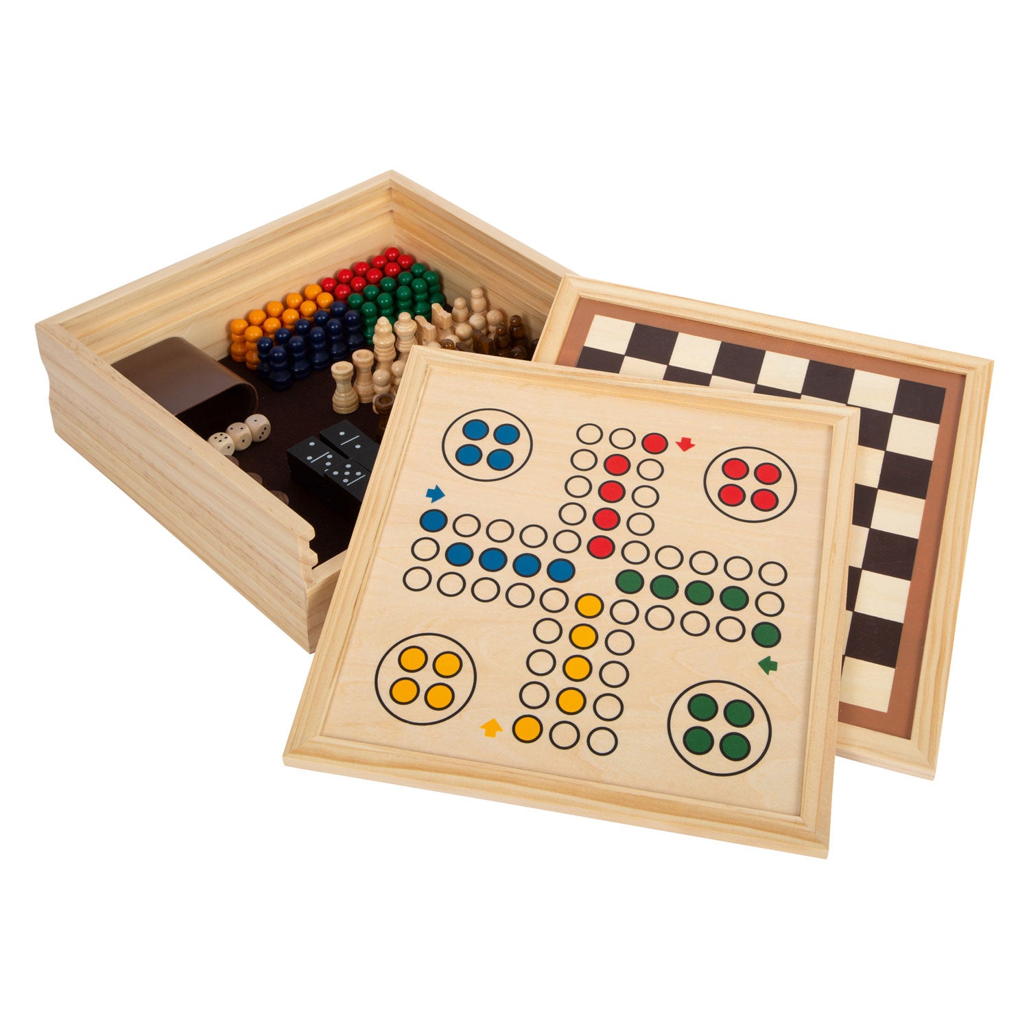 Kleine Fußholzspiele 7 Klassiker in Aufbewahrungsbox