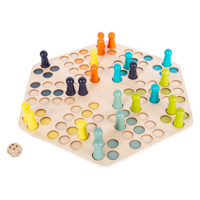 Kleiner Fuß Holz Ludo Game 6 Spieler