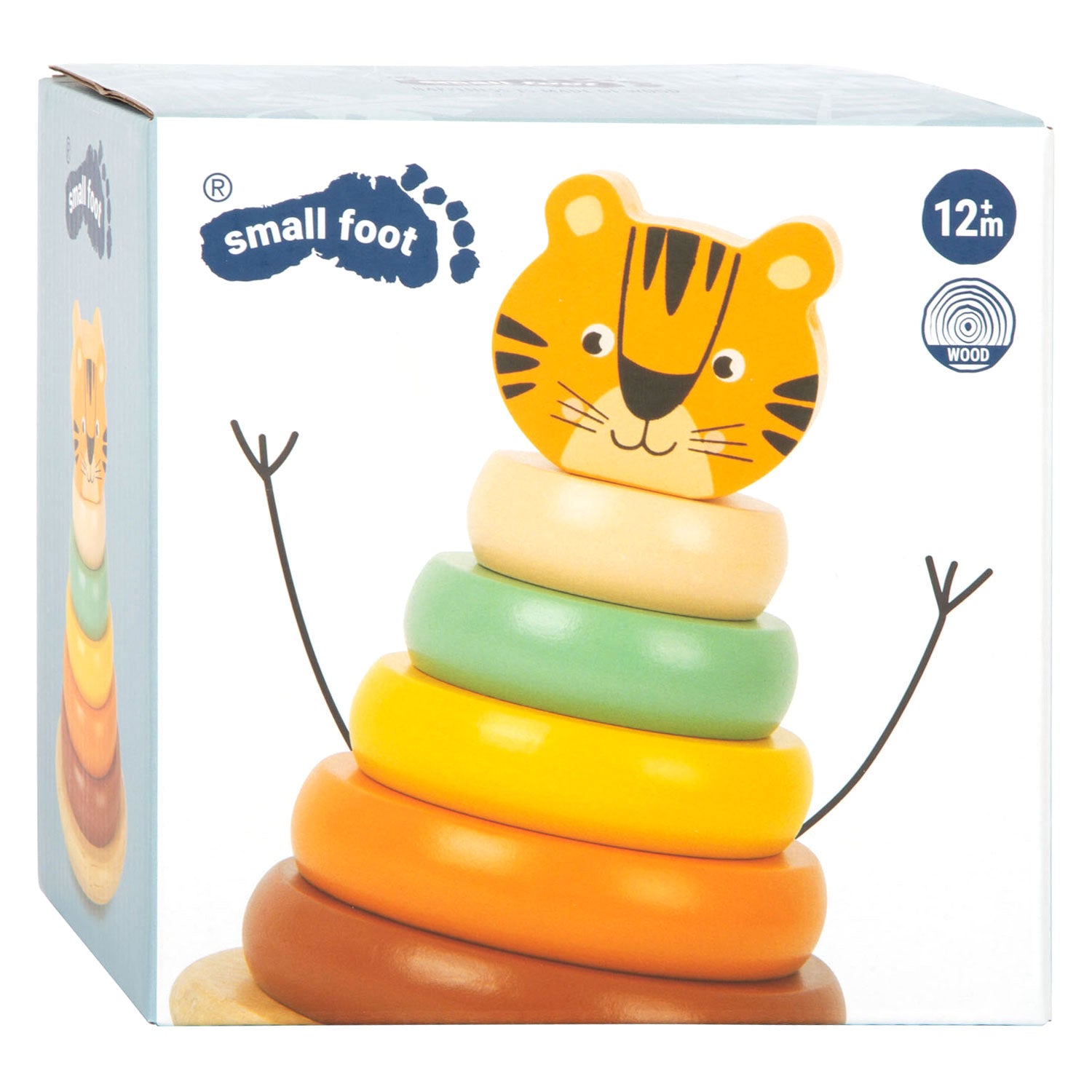 Kleiner Fuß Holzstapelstapel Tiger, 7dlg.