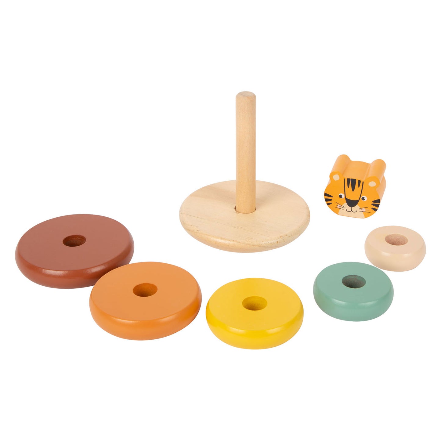 Kleiner Fuß Holzstapelstapel Tiger, 7dlg.