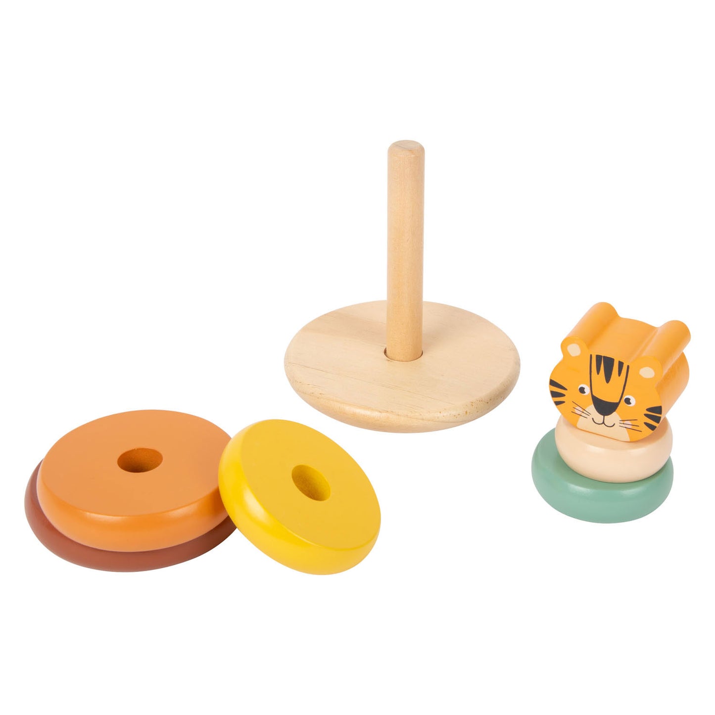 Kleiner Fuß Holzstapelstapel Tiger, 7dlg.
