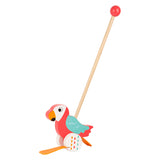 Kleiner Fußholz -Push -Figur Papagei Lori mit Stock - afbeelding 1
