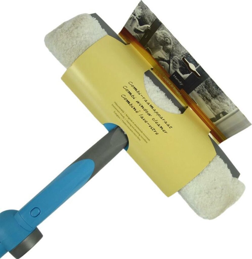 Handy Fensterwischer mit Teleskoparm 150 cm blau grau