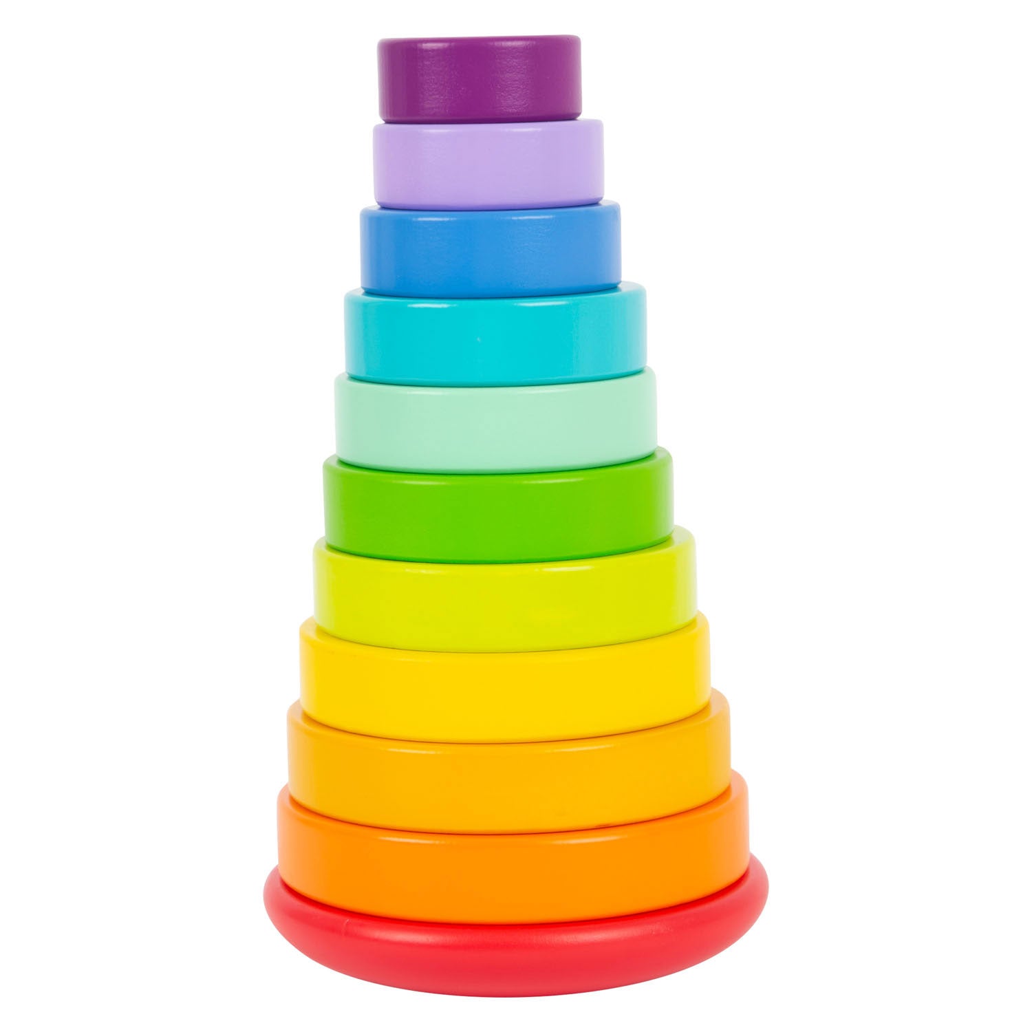 Kleiner Fußhölzernstapel -Turm Regenbogen, 11dlg.