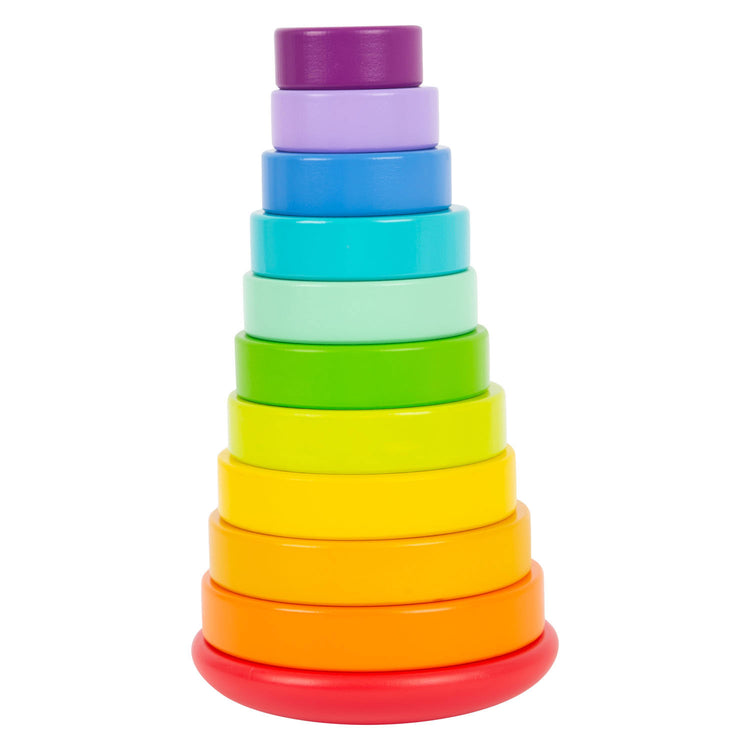 Kleiner Fußhölzernstapel -Turm Regenbogen, 11dlg.