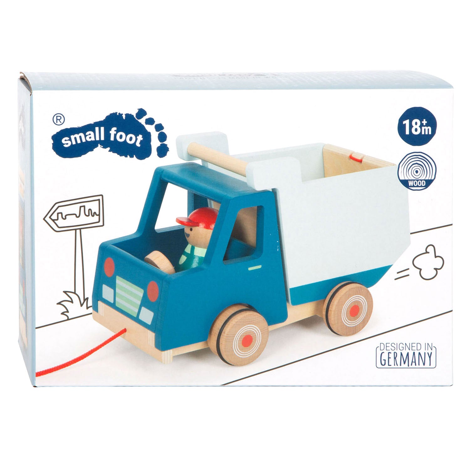 Kleiner Fuß Holz Trek Figur Buikwrachtwagen