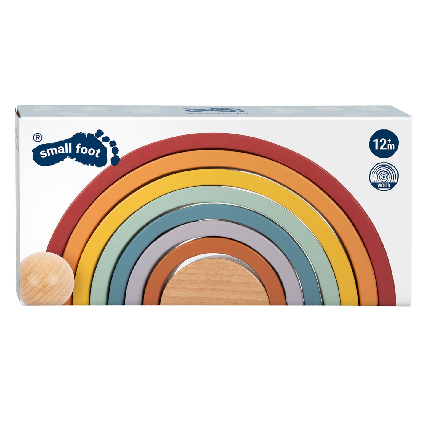 Kleiner Fuß Holz Regenbogenbaubögen mit Ball,