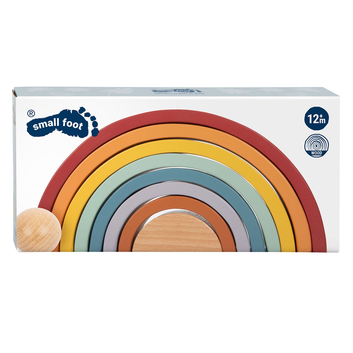 Kleiner Fuß Holz Regenbogenbaubögen mit Ball,