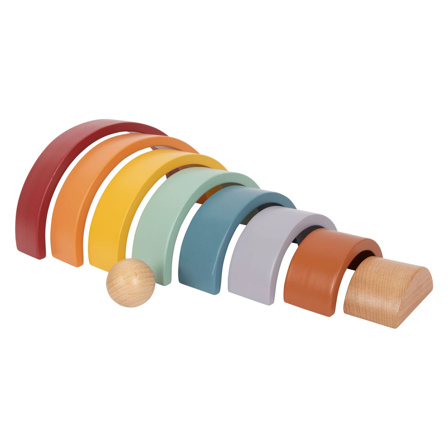Kleiner Fuß Holz Regenbogenbaubögen mit Ball,