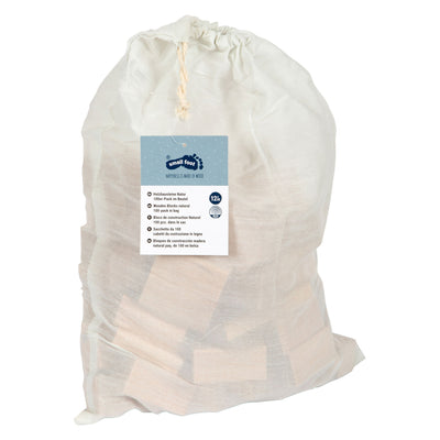 Kleine Fußhölzernbausteine ​​natürlich in Tasche, 100dlg.