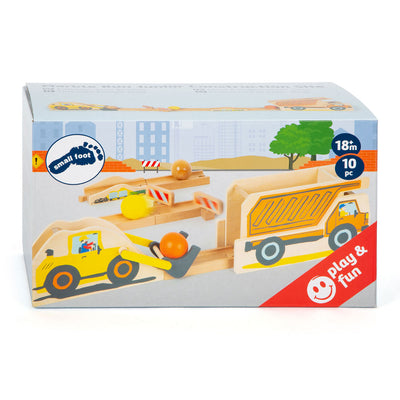 Kleiner Fuß Holz Knikkerbaan Junior Bouwplaats, 10dlg.