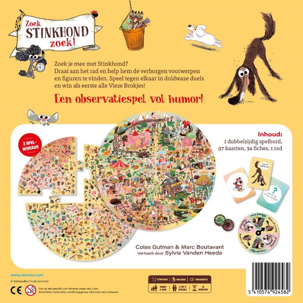 Terra Lannoo Brettspiel Stinkhund-Suchspiel für Kinder und Familie.