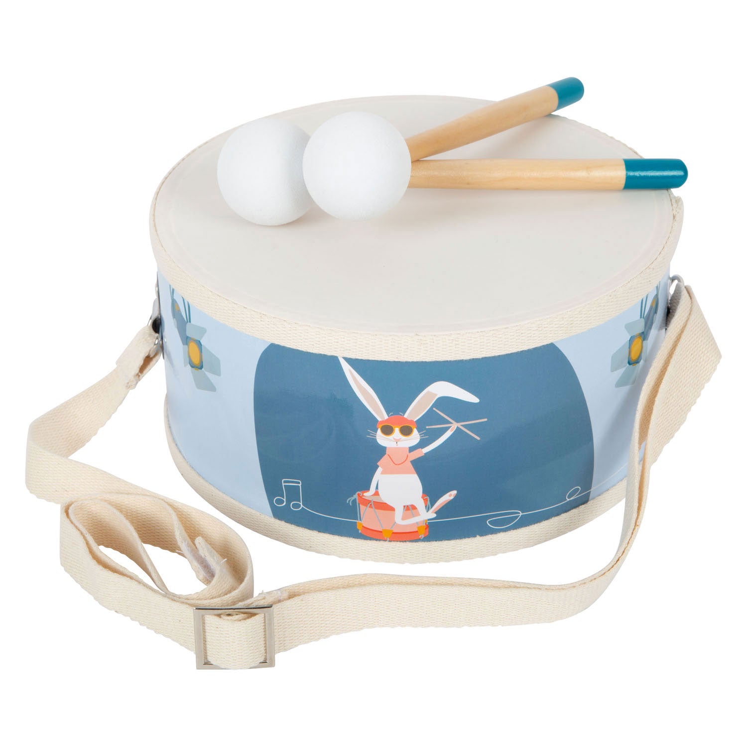 Kleine Fußhölzer Drum Groovy Beats mit Stöcken, 3dlg.