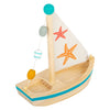 Kleine Fußbadspielzeug Holzsegelboot Zeester