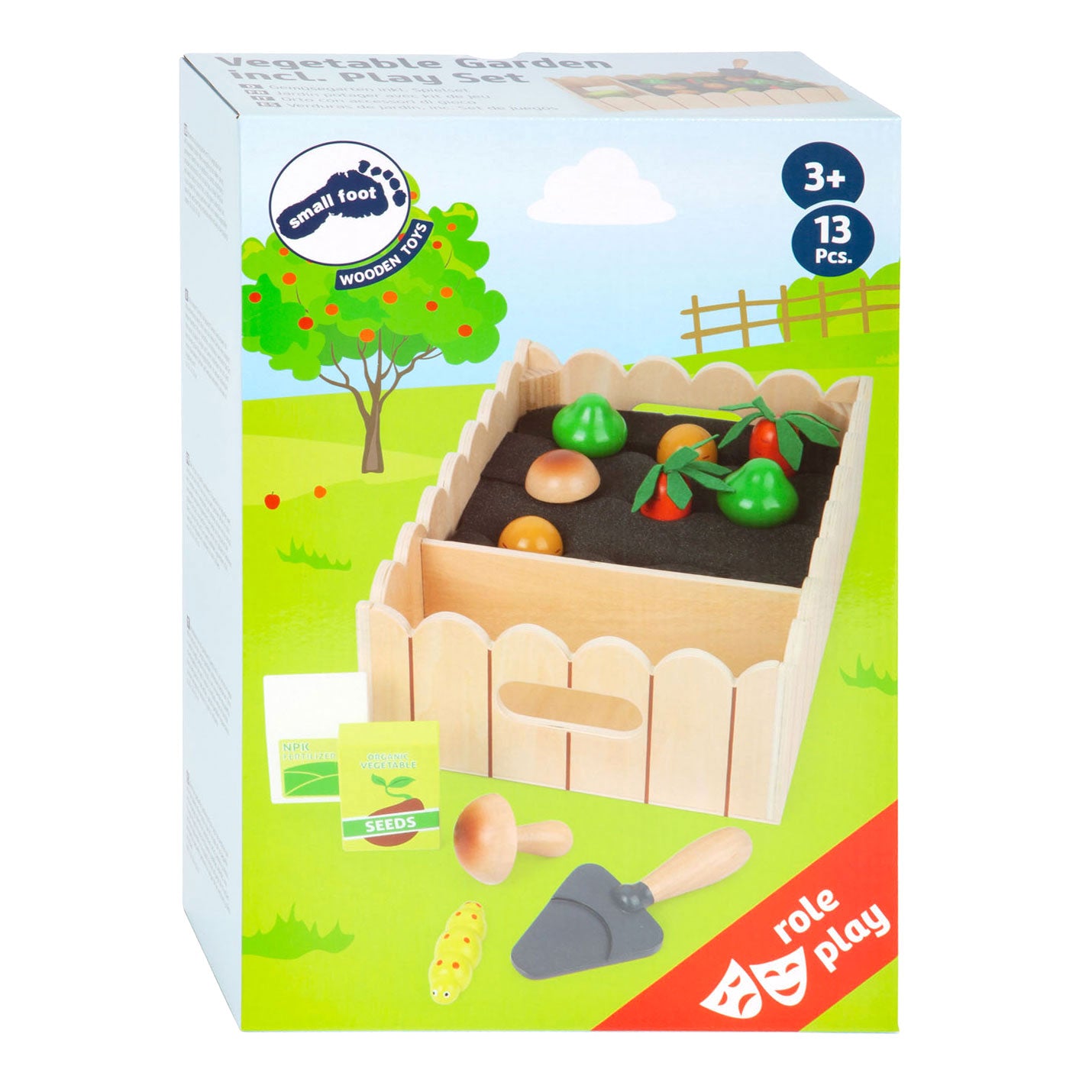 Kleiner Fuß Holz Gemüsegarten Spiel Set, 13dlg.