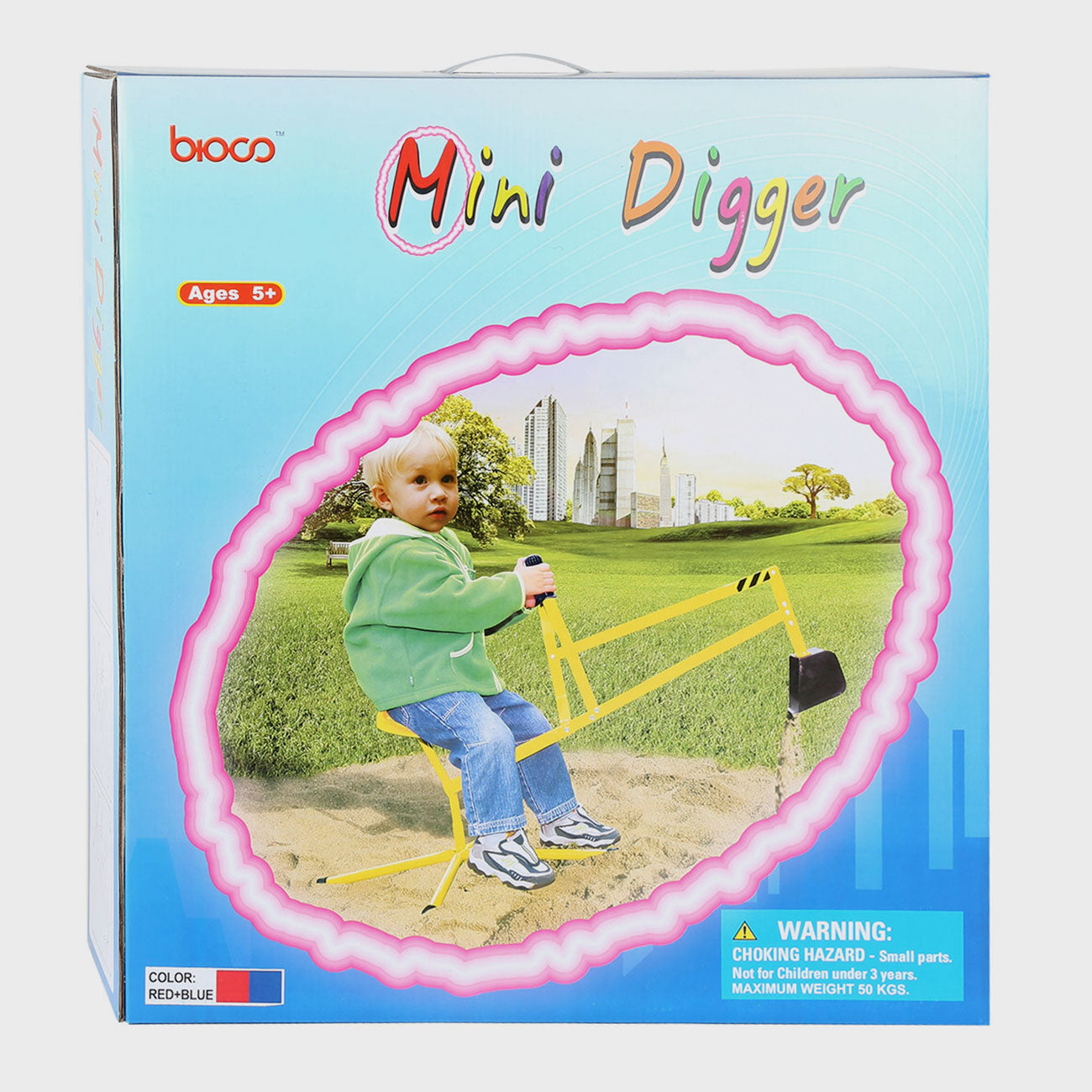 Kleiner Fuß - Metallbagger blau rot