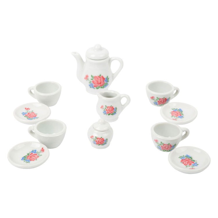 Kleiner Fußkaffee und Tee -Set -Porzellan im Koffer, 14dlg.