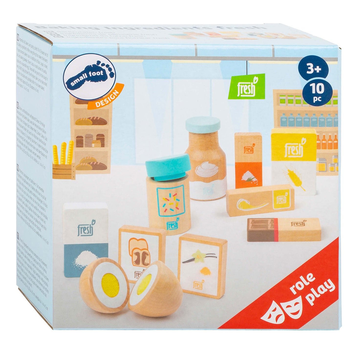 Kleine Fußhölzerne -Playets Backvorräte, 10dlg.