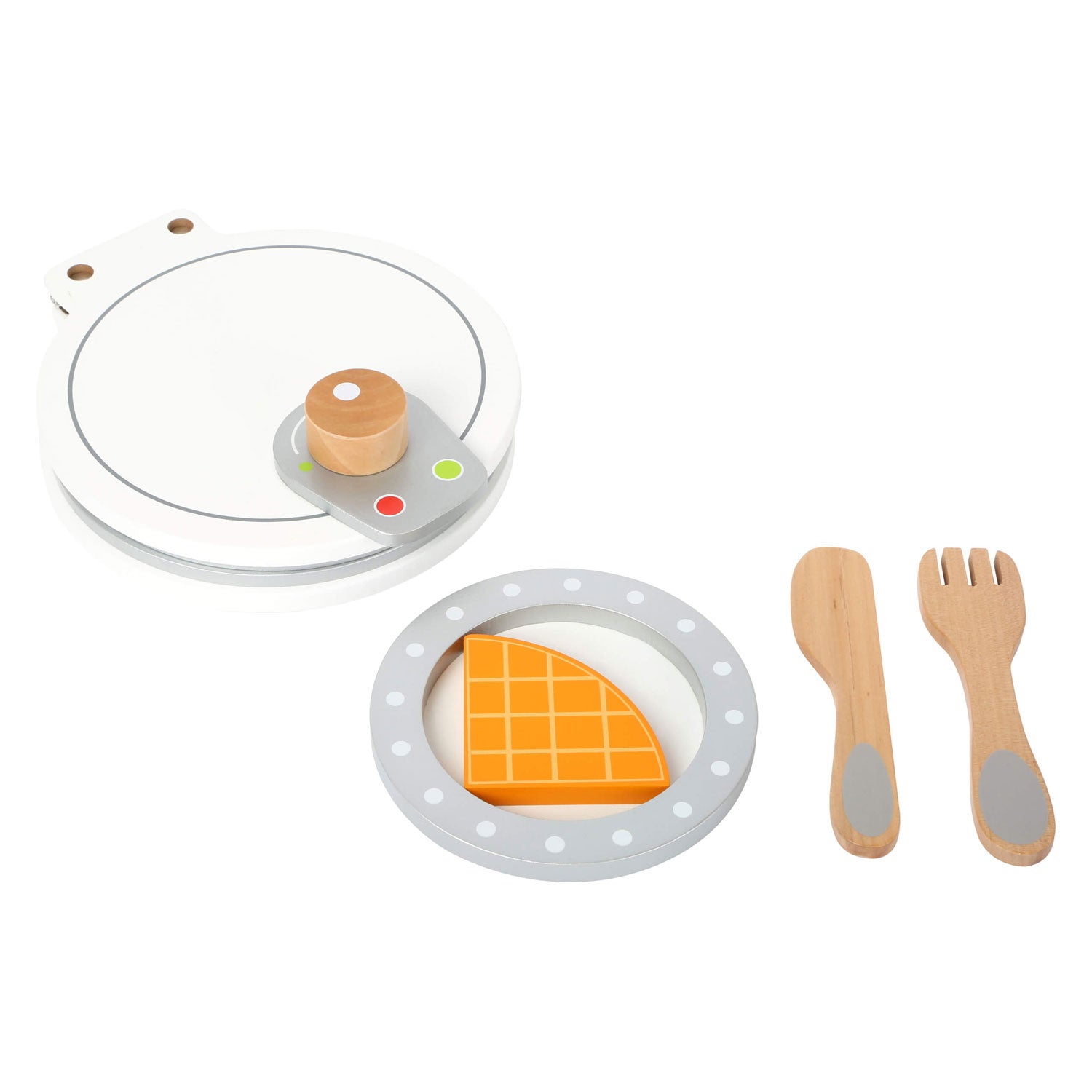 Kleiner Fuß Holz Waffel -Eisen -Set, 8dlg.
