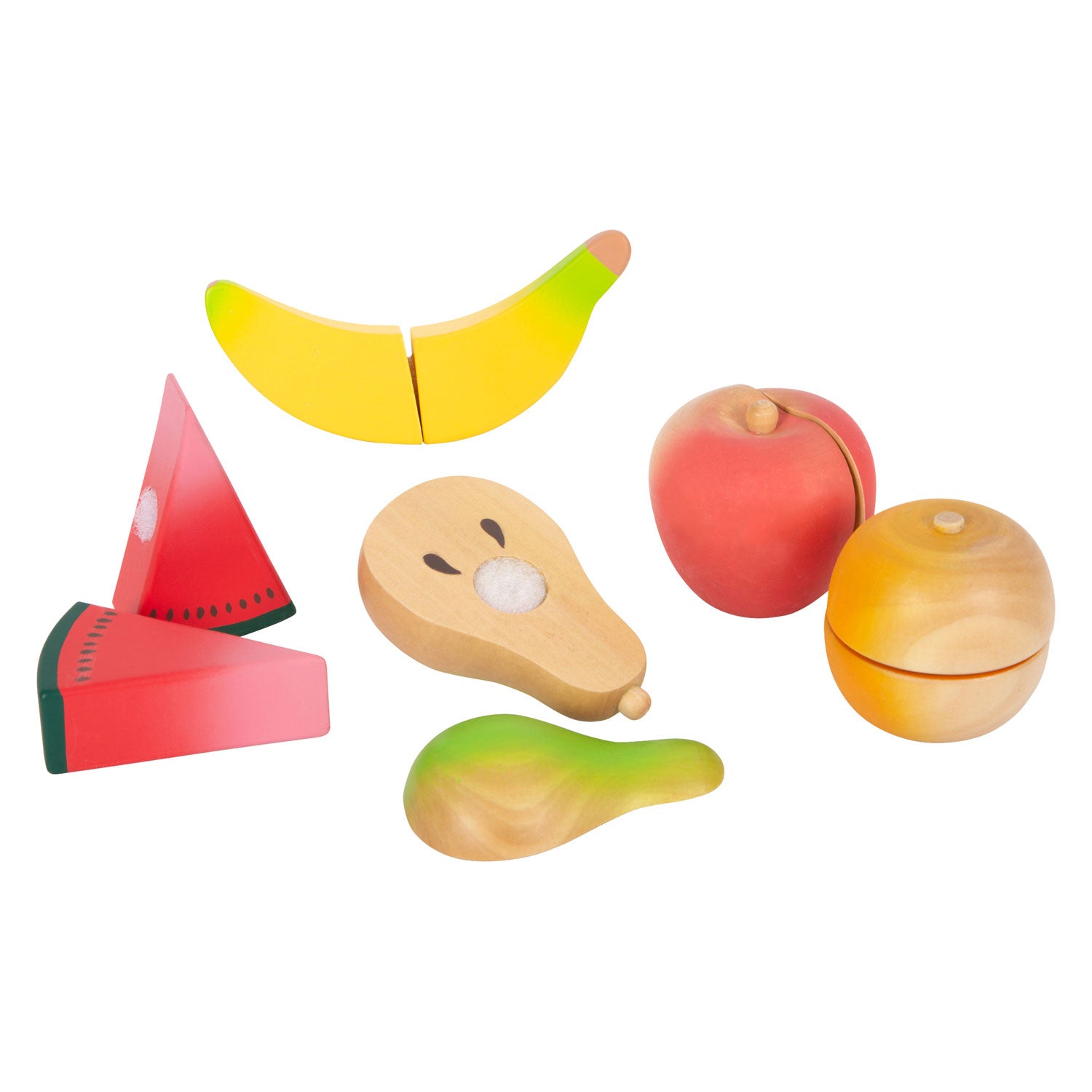 Kleiner Fußholz geschnittene Playets Fruit -Set, 13dlg.