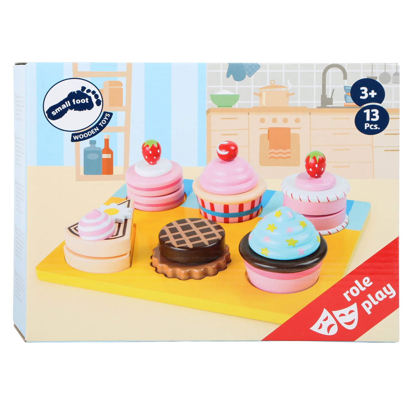 Kleine Fußpalette Speelten Cupcakes und Kuchenset, 13dlg.