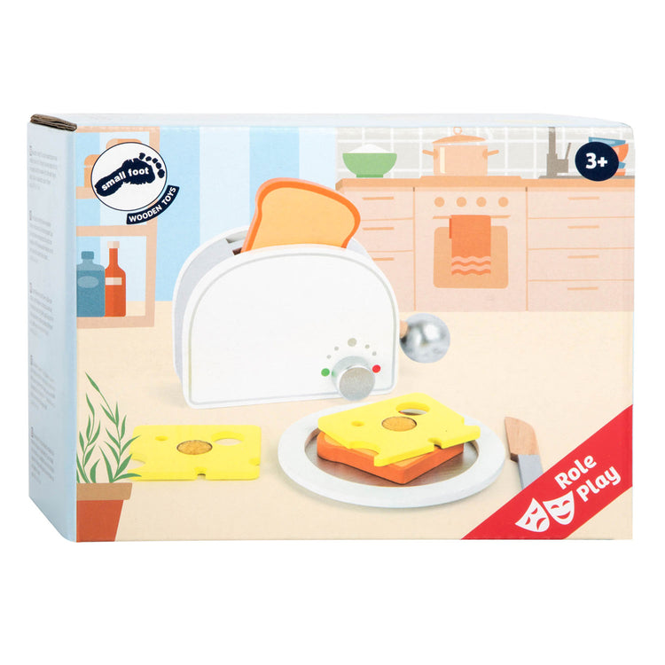 Kleine Fußhölzerne -Playets Frühstücksset mit Toaster, 7dlg.