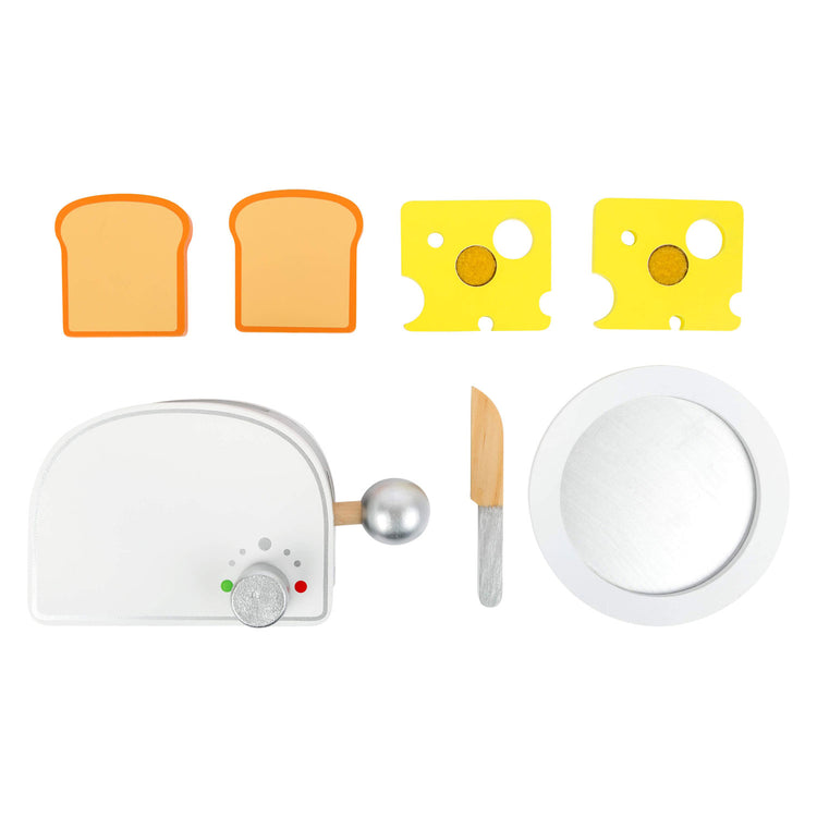 Kleine Fußhölzerne -Playets Frühstücksset mit Toaster, 7dlg.
