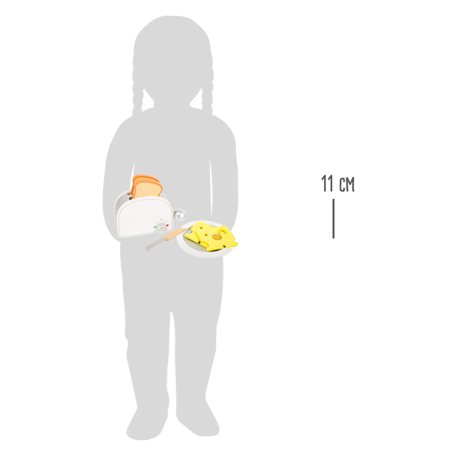 Kleine Fußhölzerne -Playets Frühstücksset mit Toaster, 7dlg.